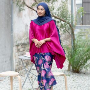 Syada Caftan Printed Magenta Pink